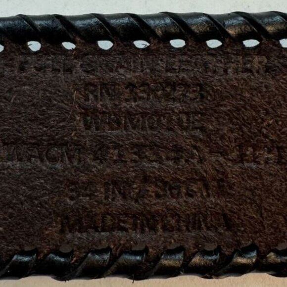 Wrangler Men's Full Grain Leather Belt Size 34 Brown/Black Color New - Picture 7 of 8